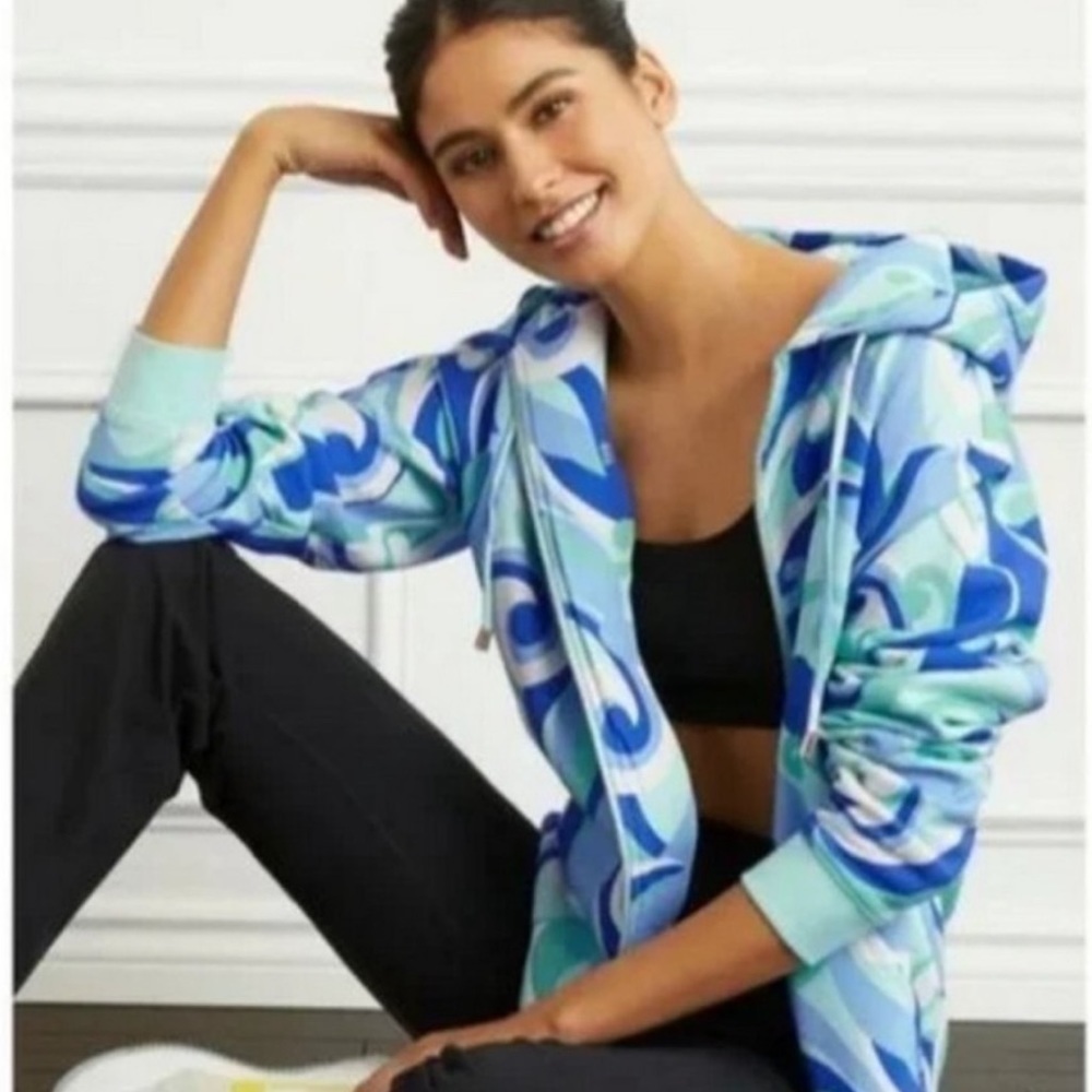 Hill House the Allie Zip up Jacket Ocean Kaleidoscope